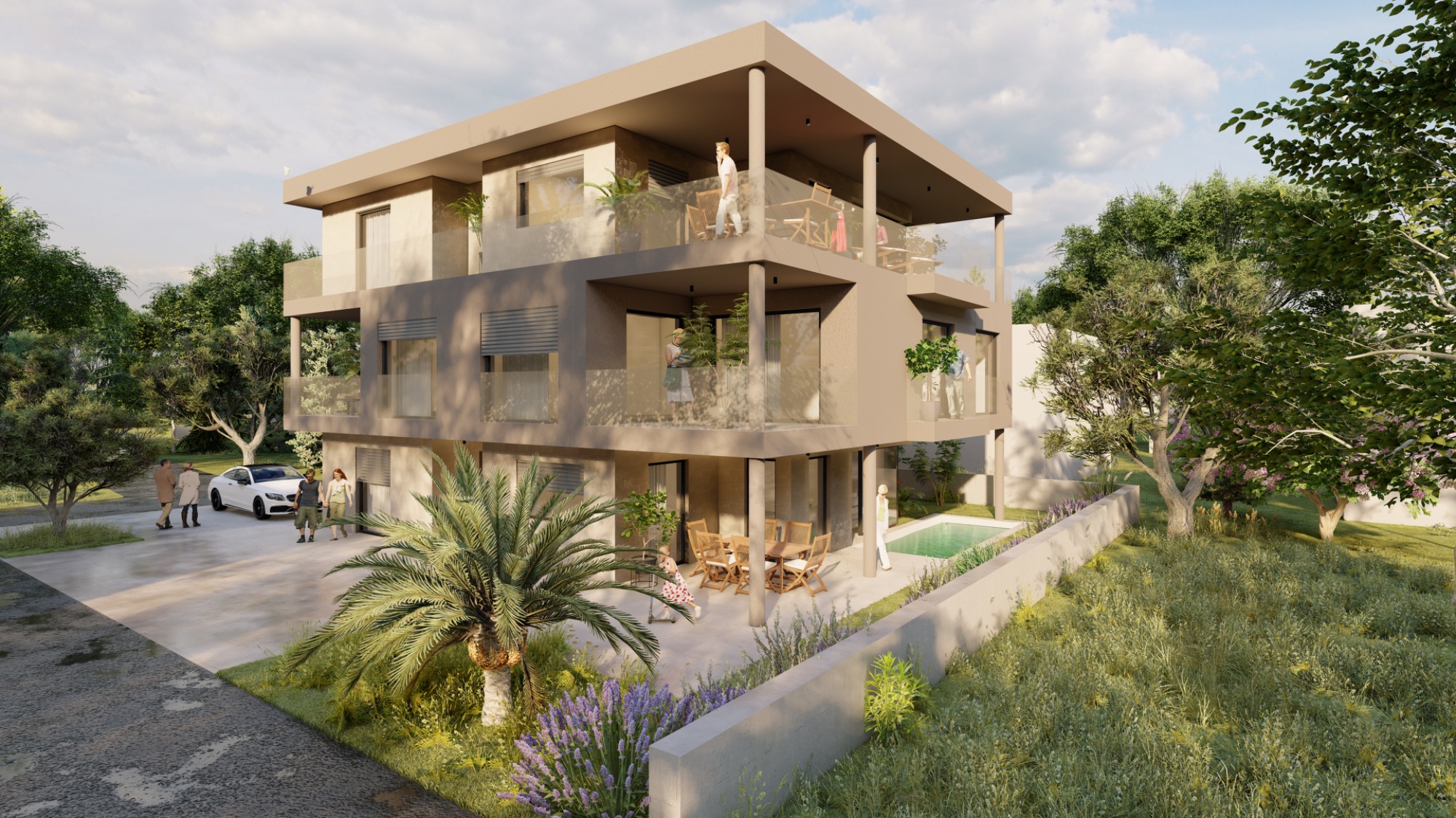 Svetec Vir Homes at golden hour